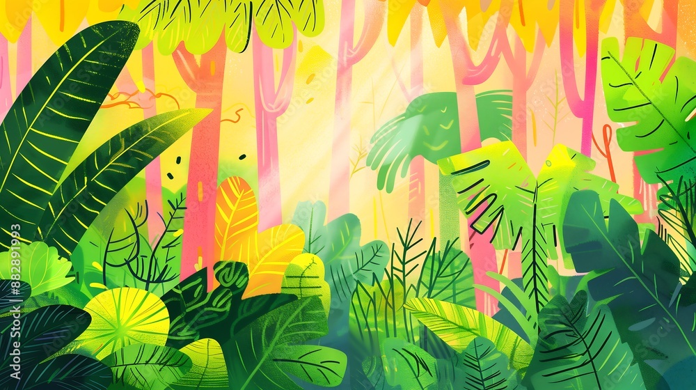 rain forest landscape illustration
