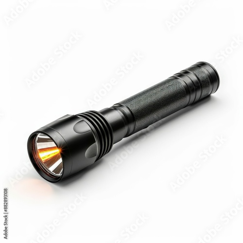 High-Quality Black Flashlight with Textured Grip and Bright LED Light for Outdoor and Emergency Use