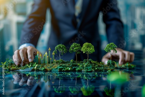 Wallpaper Mural Businessman with a strategic vision, directing his company towards sustainable growth and success. Torontodigital.ca