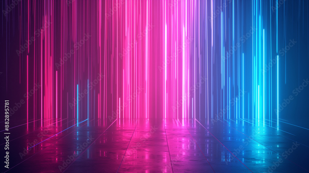 Neon Background with Glowing Pink and Blue Vertical Lines 3D Render for Digital Wallpaper Neon Background with Glowing Pink and Blue Vertical Lines 3D Render for Digital Wallpaper