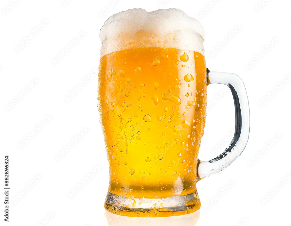 kaltes Bier im Glas mit tropfen isoliert auf weißen Hintergrund, Freisteller kaltes Bier im Glas mit tropfen isoliert auf weißen Hintergrund, Freisteller
