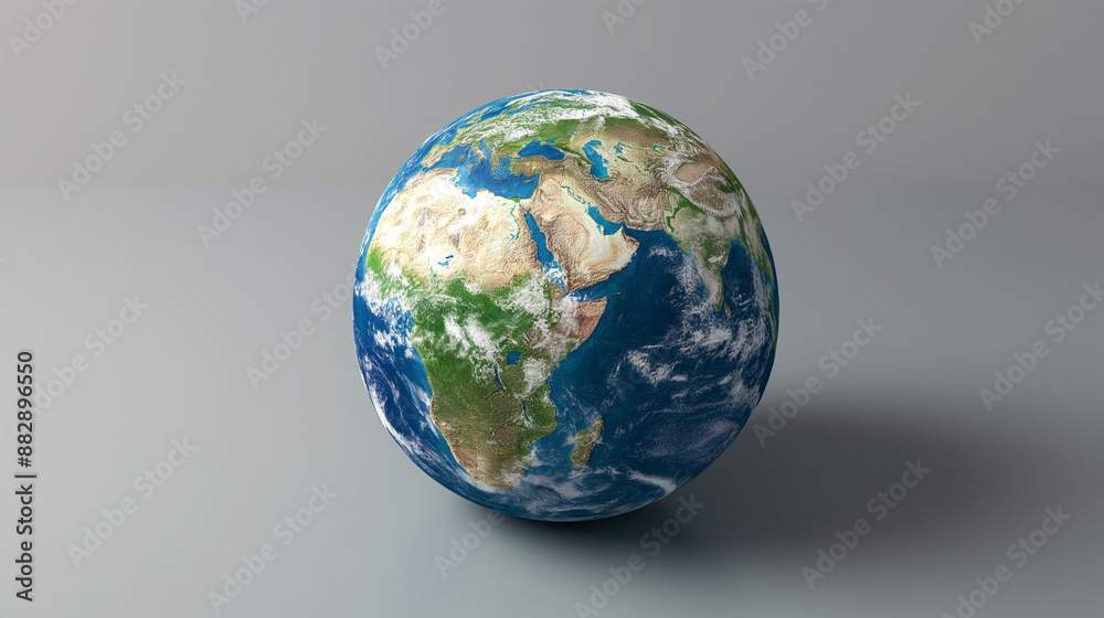 Realistic model of planet Earth on a neutral gray background Realistic model of planet Earth on a neutral gray background