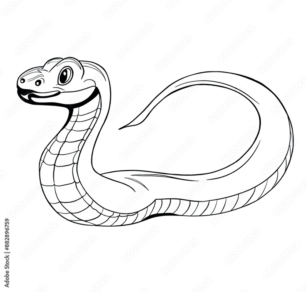 Fototapeta premium Vintage Line Art Vector Snake Illustration - Black and White Chinese Zodiac Symbol for 2025
