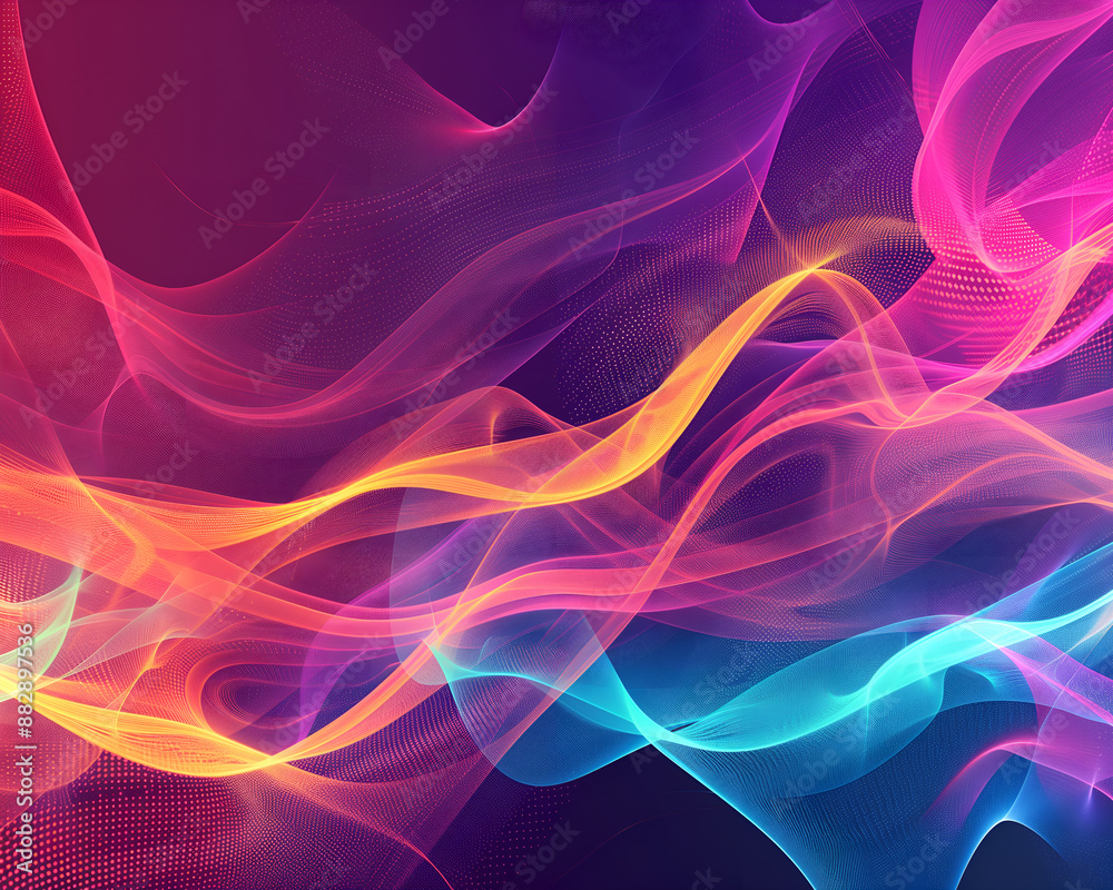Design of background, banner, wallpaper in the form of dynamic digital waves. The concept of lightness, continuity and positive energy dissolved in space. Design of background, banner, wallpaper in the form of dynamic digital waves. The concept of lightness, continuity and positive energy dissolved in space.