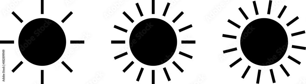 Sun icons set. sunrise vector icon. sunshine icon vector. weather sign Sun icons set. sunrise vector icon. sunshine icon vector. weather sign