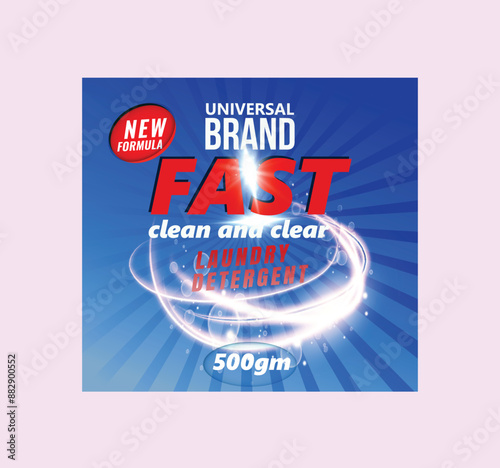cleaner detergent powder label, cleaning product label, super clean laundry detergent, Laundry detergent product label template. Best for label production, packaging and advertising design	
