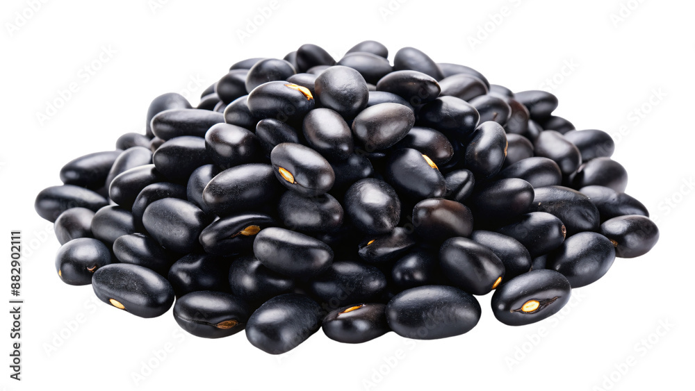 A close-up photo of a black beans isolated on a white background A close-up photo of a black beans isolated on a white background