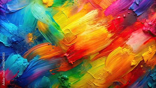 Wallpaper Mural Colorful abstract painting with thick brush strokes on vibrant multicolored background, abstract, painting Torontodigital.ca