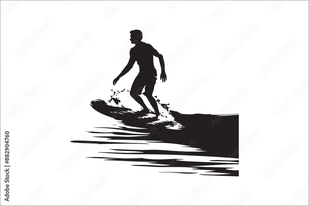 Beach Sulhouette vector illustration on white background. Beach Sulhouette vector illustration on white background.