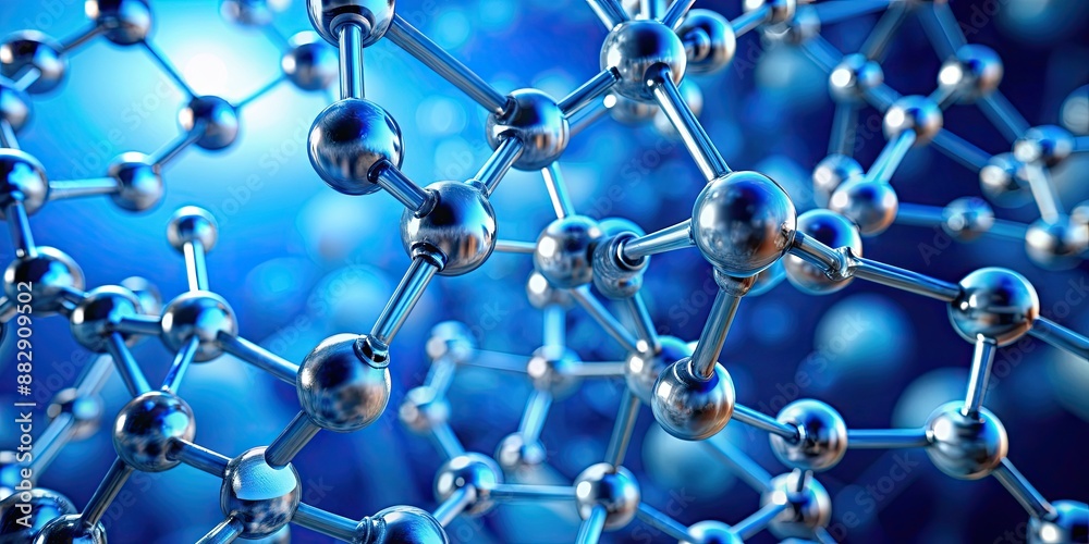 Close up blue background molecular structure , Science, Chemistry, Molecule, Research, Close up, Blue, Background, Abstract Close up blue background molecular structure , Science, Chemistry, Molecule, Research, Close up, Blue, Background, Abstract