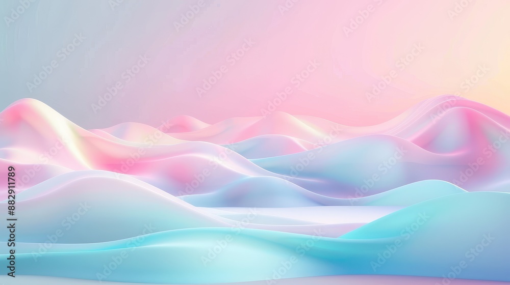 Fototapeta premium A colorful, abstract landscape with a pink and blue sky