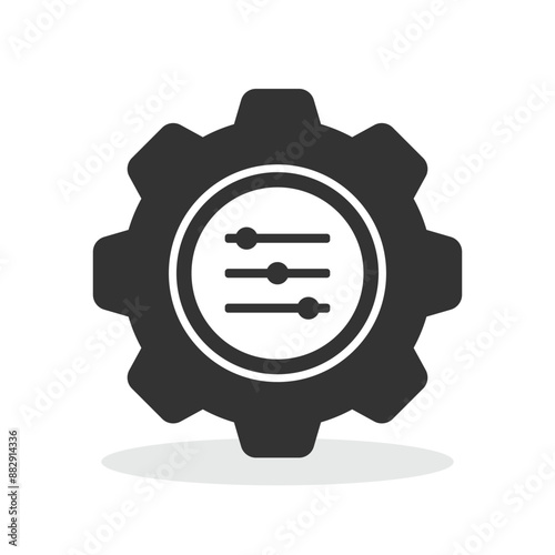 Filter setting cogwheel icon isolated vector illustration.
