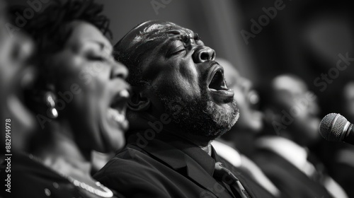 Gospel Singer Performing with Passion