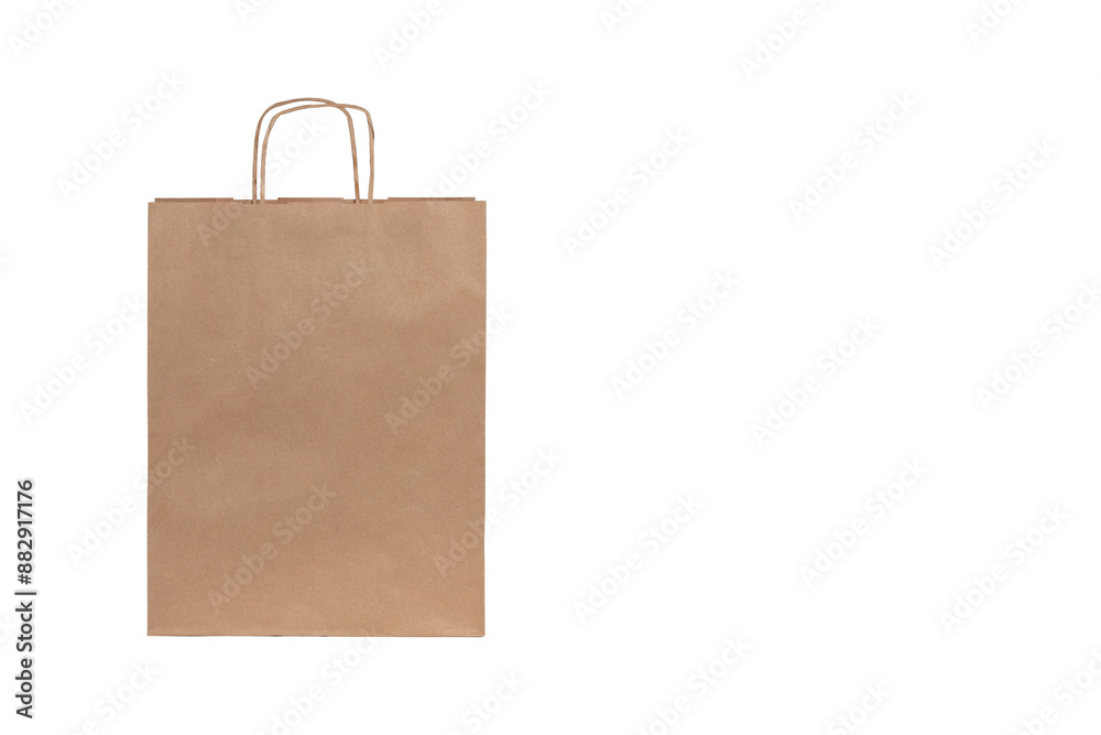 Eco-Friendly Brown Kraft Paper Shopping Bag with Handles Isolated on White Background for Sustainable Retail Packaging and Branding Mockups Eco-Friendly Brown Kraft Paper Shopping Bag with Handles Isolated on White Background for Sustainable Retail Packaging and Branding Mockups