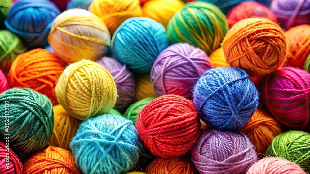 Close-up of colorful knitting yarn balls , knit, craft, hobby, textile, wool, colorful, texture, thread, handmade Close-up of colorful knitting yarn balls , knit, craft, hobby, textile, wool, colorful, texture, thread, handmade