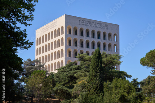Fényképezés Palazzo della Civiltà Italiana (Palace of Italian Civilization) at EUR in Rome,