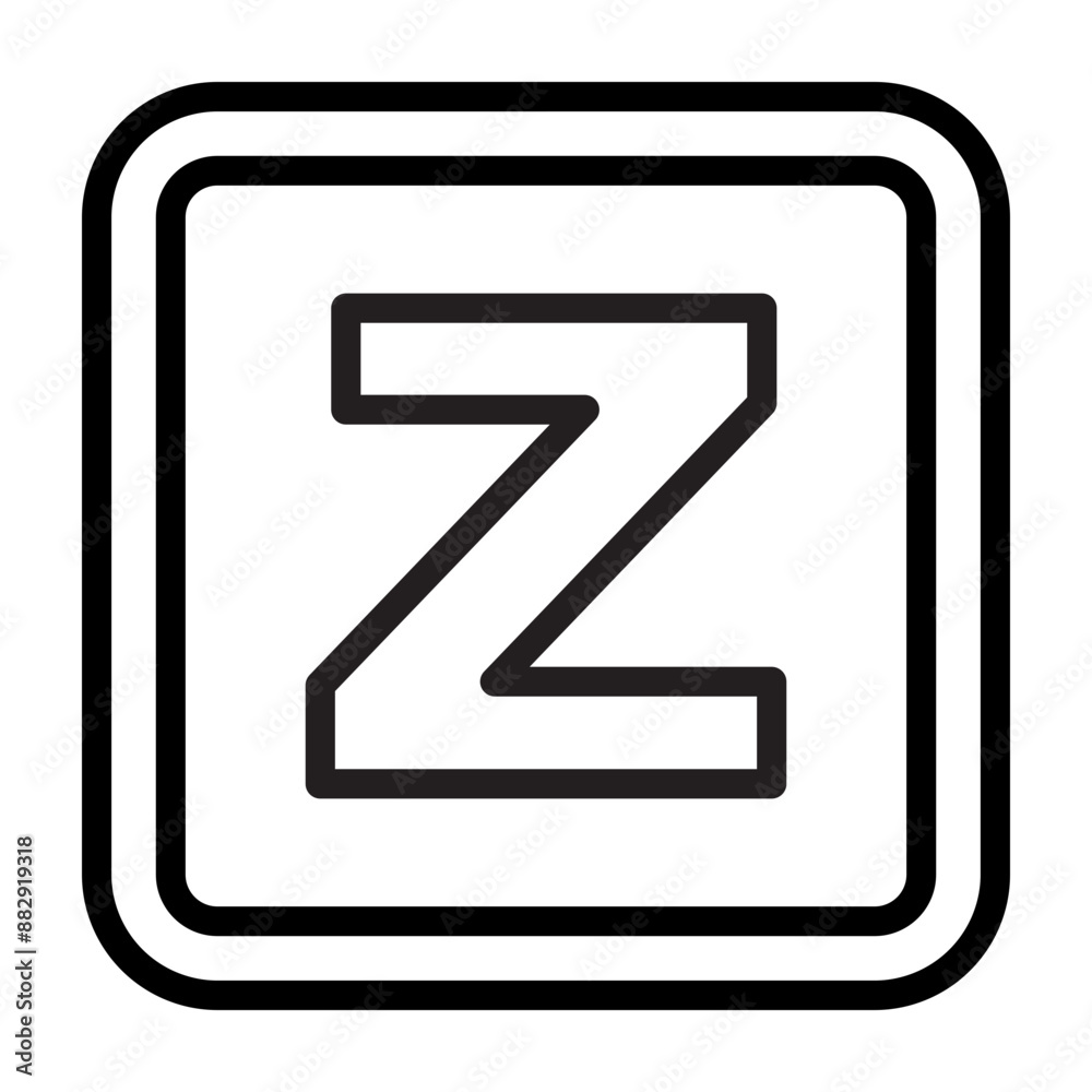 Z Capital Alphabet Vector Line Icon Design Z Capital Alphabet Vector Line Icon Design