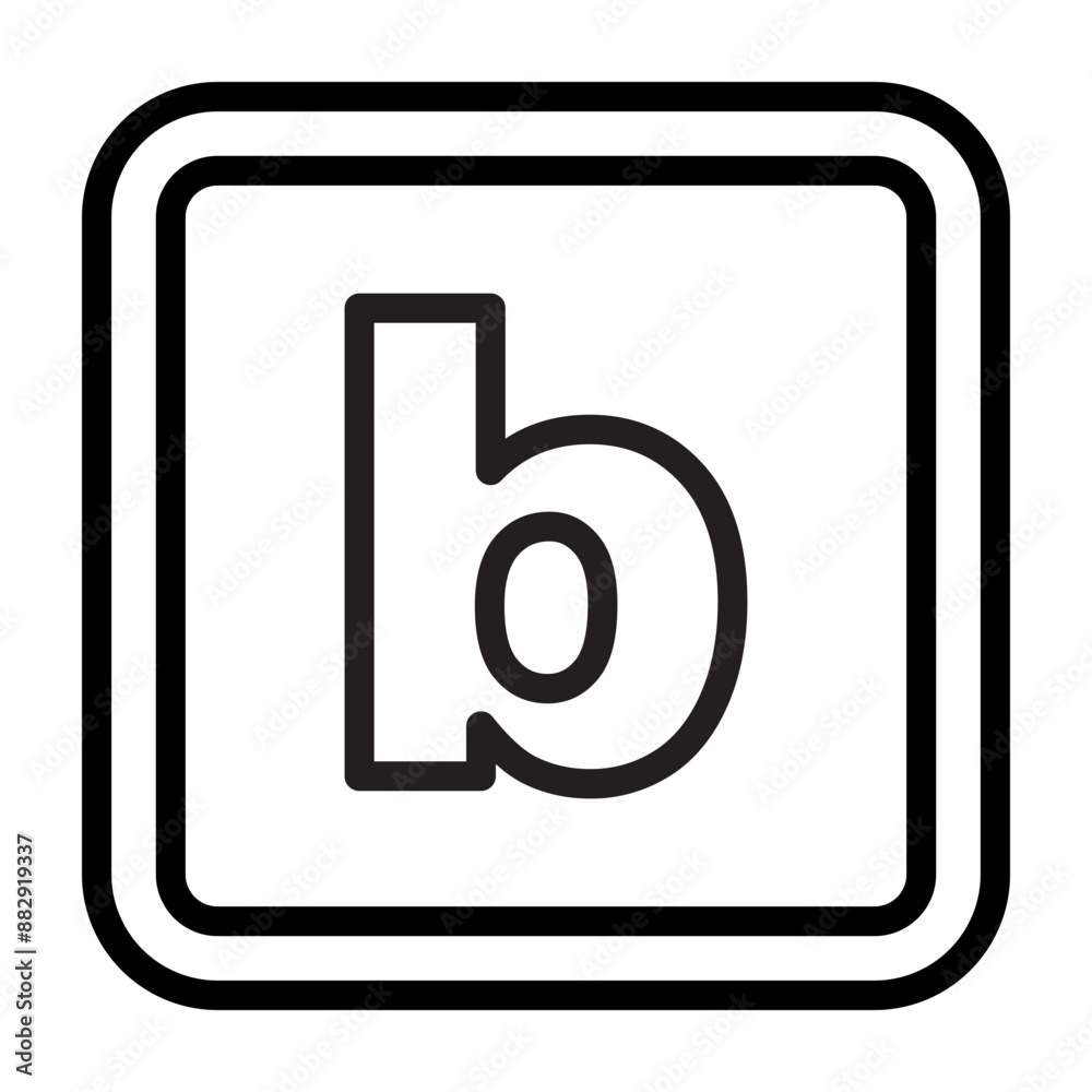 b Small Alphabet Vector Line Icon Design b Small Alphabet Vector Line Icon Design