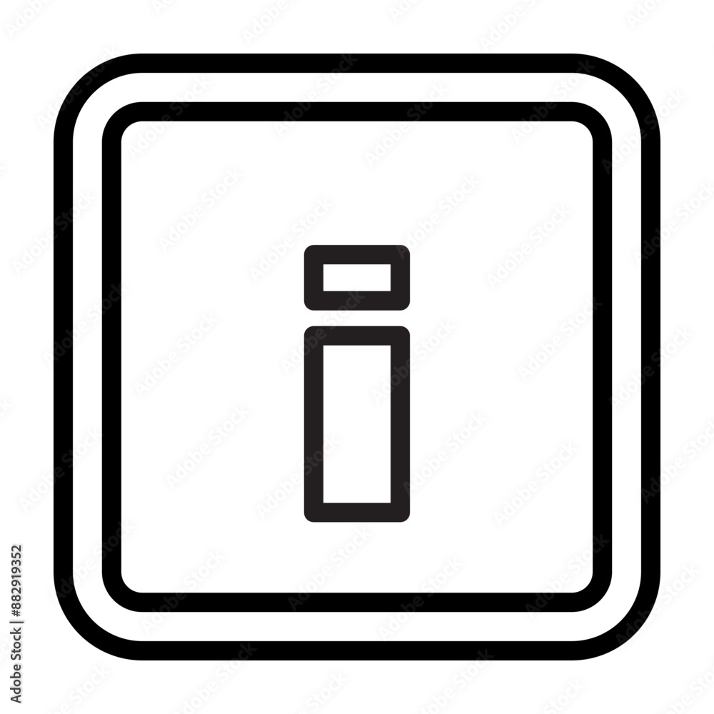 i Small Alphabet Vector Line Icon Design i Small Alphabet Vector Line Icon Design