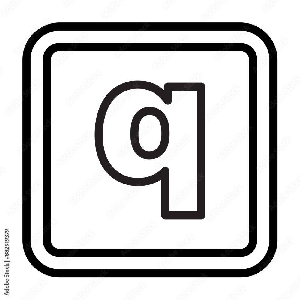 q Small Alphabet Vector Line Icon Design q Small Alphabet Vector Line Icon Design