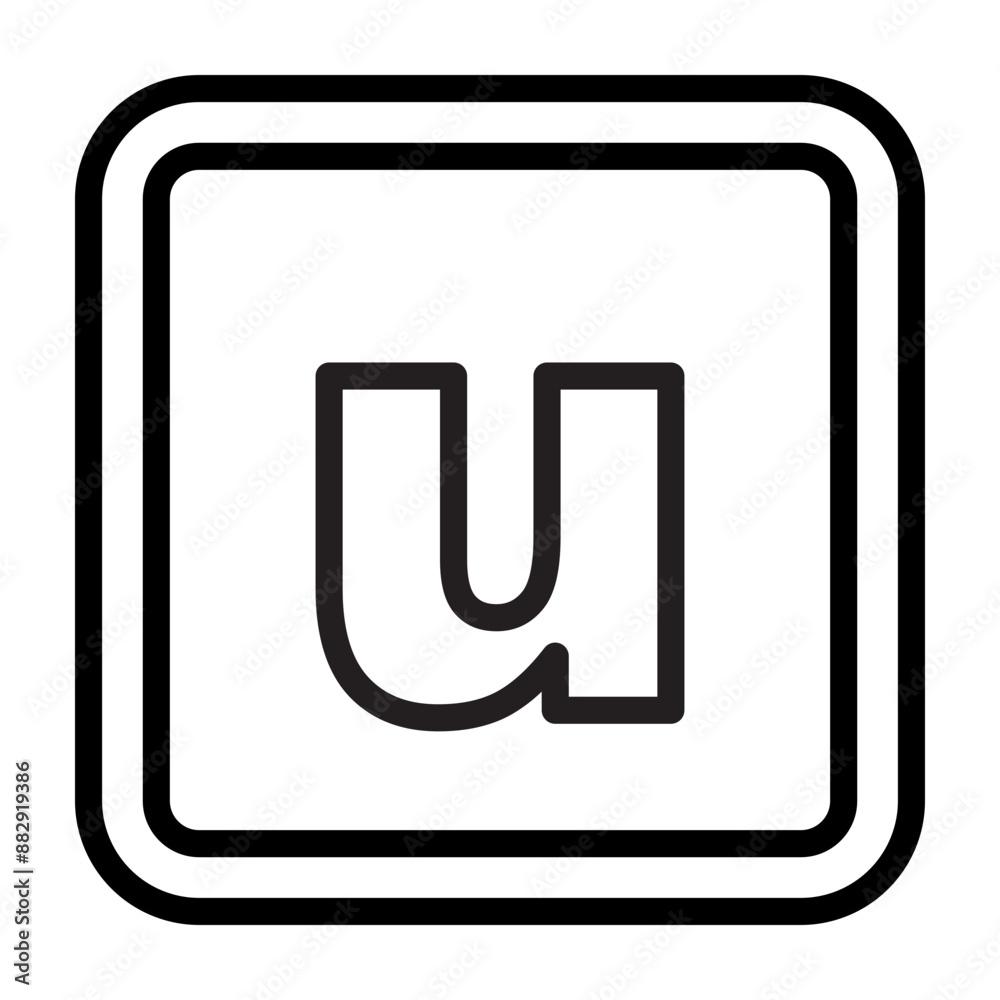 u Small Alphabet Vector Line Icon Design