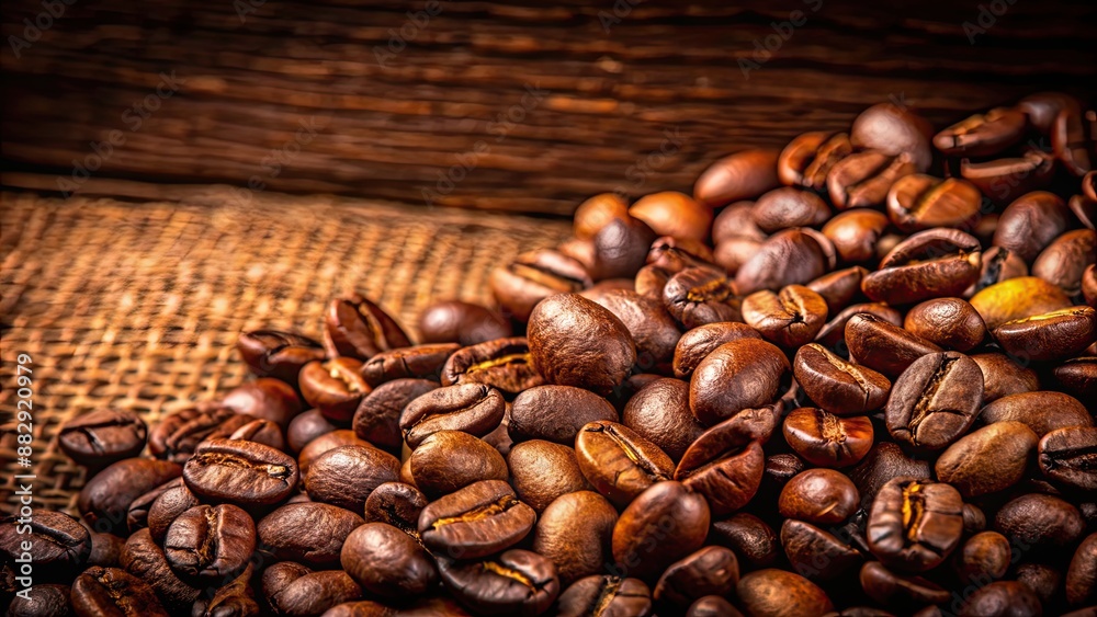 Fototapeta premium Coffee beans exuding comfort and tranquility with rich warm brown tones , coffee, beans, aroma, comfort, tranquility, rich, warm