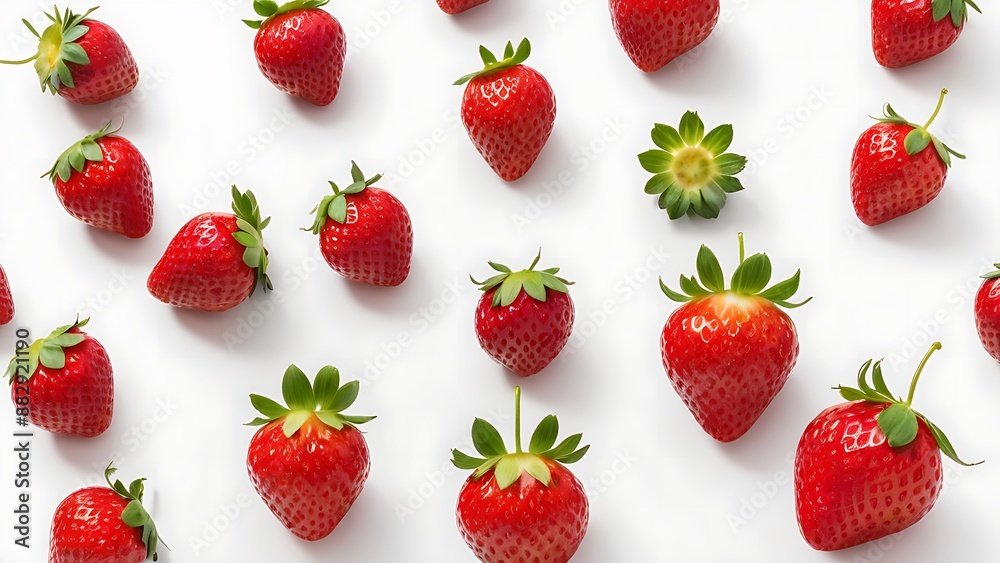 Fresh strawberries isolated on a white background, realistic, healthy, juicy, ripe, dessert, sweet, organic, background, vitamin, closeup, summer, natural, delicious, freshness, tasty, green, leaf Fresh strawberries isolated on a white background, realistic, healthy, juicy, ripe, dessert, sweet, organic, background, vitamin, closeup, summer, natural, delicious, freshness, tasty, green, leaf