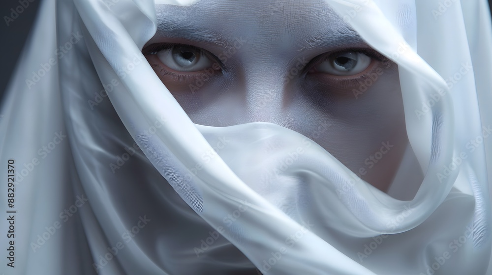 Mysterious Eyes Behind Veil. Mysterious Eyes Behind Veil.