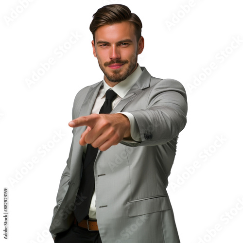 Confident Businessman Pointing Forward