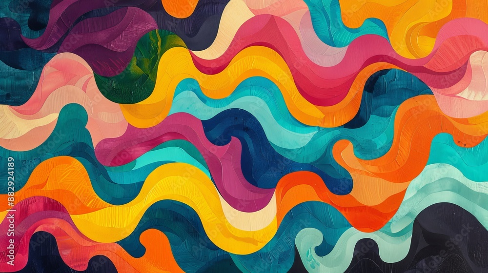 Abstract Wavy Pattern in Vibrant Colors Abstract Wavy Pattern in Vibrant Colors