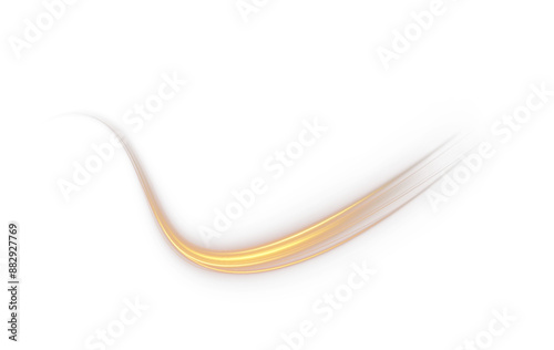 Festive gold stripe on white background. Yellow curl twirl for the holidays. Gold colored curve rope. Vector png twirl, line, curve, rope, stripe design element.	
