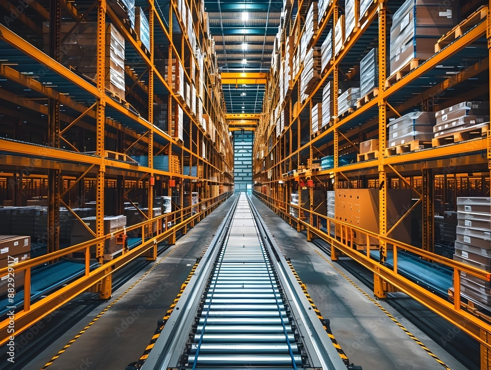 Automated Storage and Retrieval System in Efficient Warehouse with Organized Shelves and Cargo Automated Storage and Retrieval System in Efficient Warehouse with Organized Shelves and Cargo