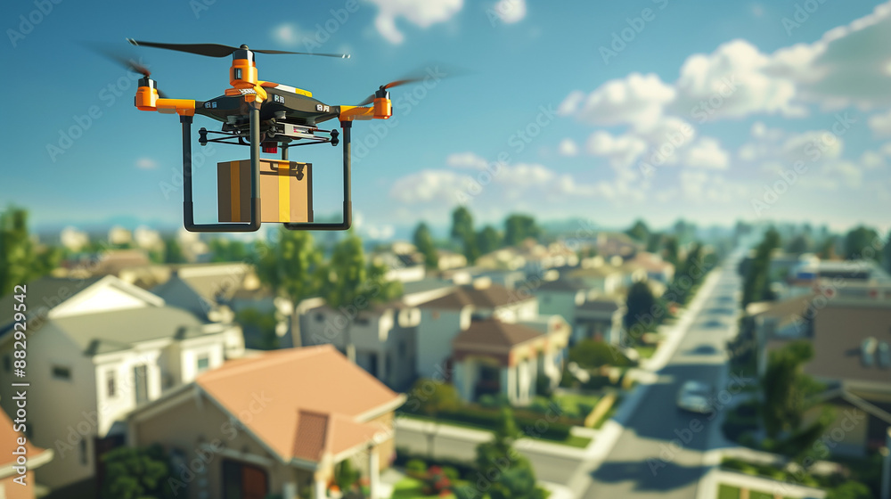 A photo of a flying professional quadcopter with an unmanned camera A photo of a flying professional quadcopter with an unmanned camera