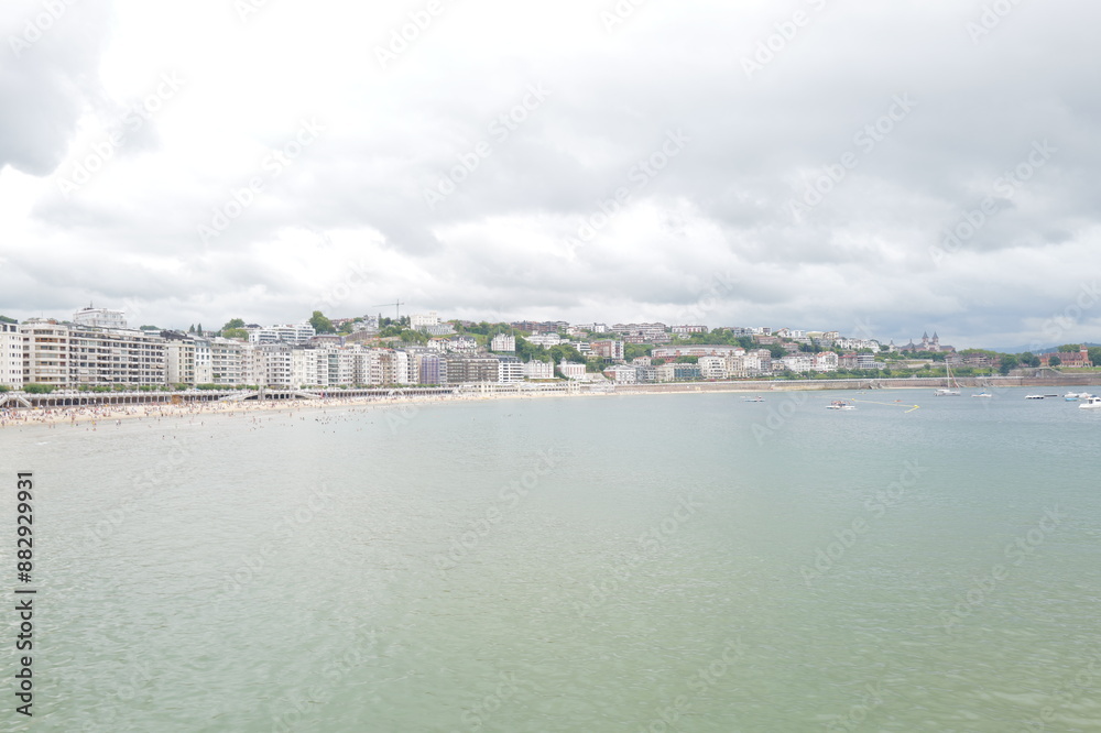 View of the shore of San Sebastian, Spain