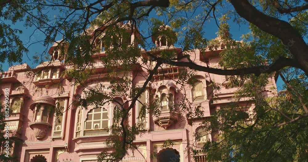 Jaipur, Rajasthan, India. Patrika Gate at Jawahar Circle. old Pink city Slow motion Jaipur, Rajasthan, India. Patrika Gate at Jawahar Circle. old Pink city Slow motion