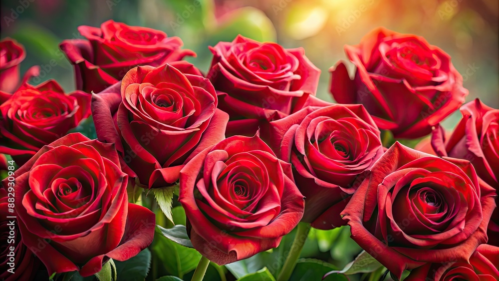 Captivating close-up of beautiful red roses, blooms, petals, vibrant, colors, romantic, nature, flora, botanical Captivating close-up of beautiful red roses, blooms, petals, vibrant, colors, romantic, nature, flora, botanical