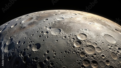 Closeup view of the moon's cratered surface , moon, lunar, space, astronomy, close up, close-up, celestial