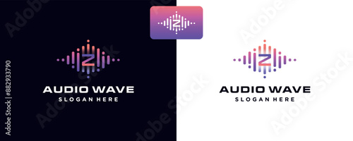 Logo of music with initial letter Z logo design vector