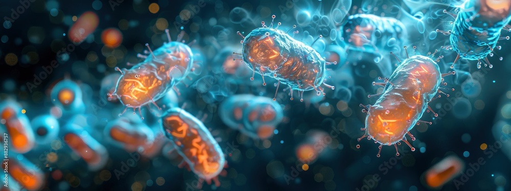 close up view of bacteria colonies under the microscope. world invisible to naked eye. Medicine in detail concept. banner close up view of bacteria colonies under the microscope. world invisible to naked eye. Medicine in detail concept. banner
