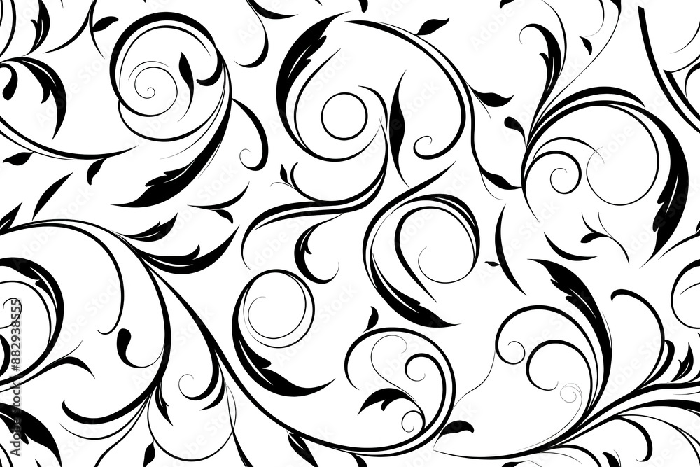 Seamless pattern with black flowers on a white background Seamless pattern with black flowers on a white background