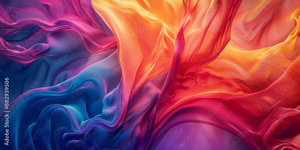 Fototapeta premium colliding creases of color, Generative AI