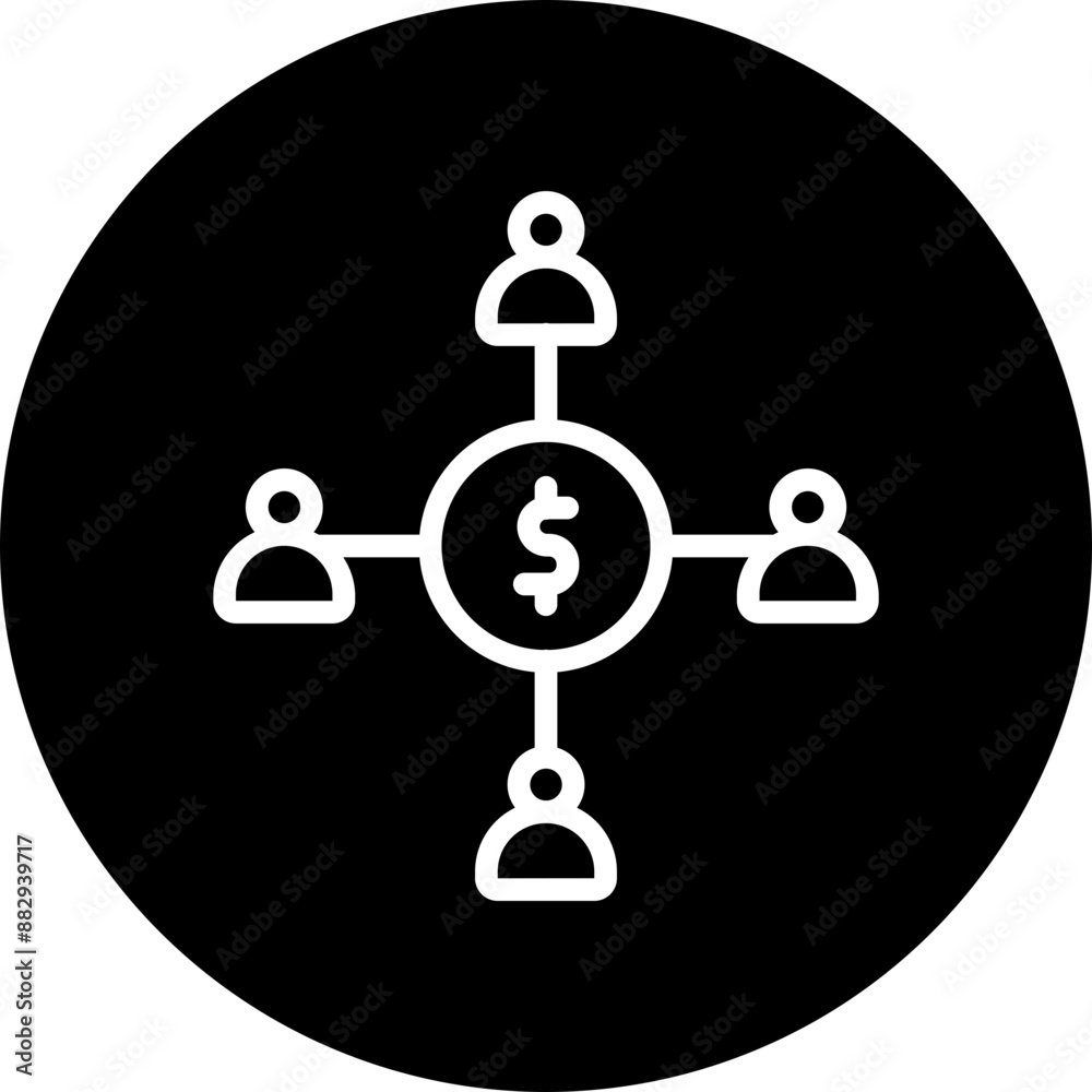 Crowdfunding Vector Line White Circle Black Crowdfunding Vector Line White Circle Black