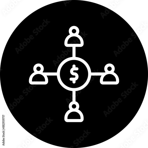 Crowdfunding Vector Line White Circle Black