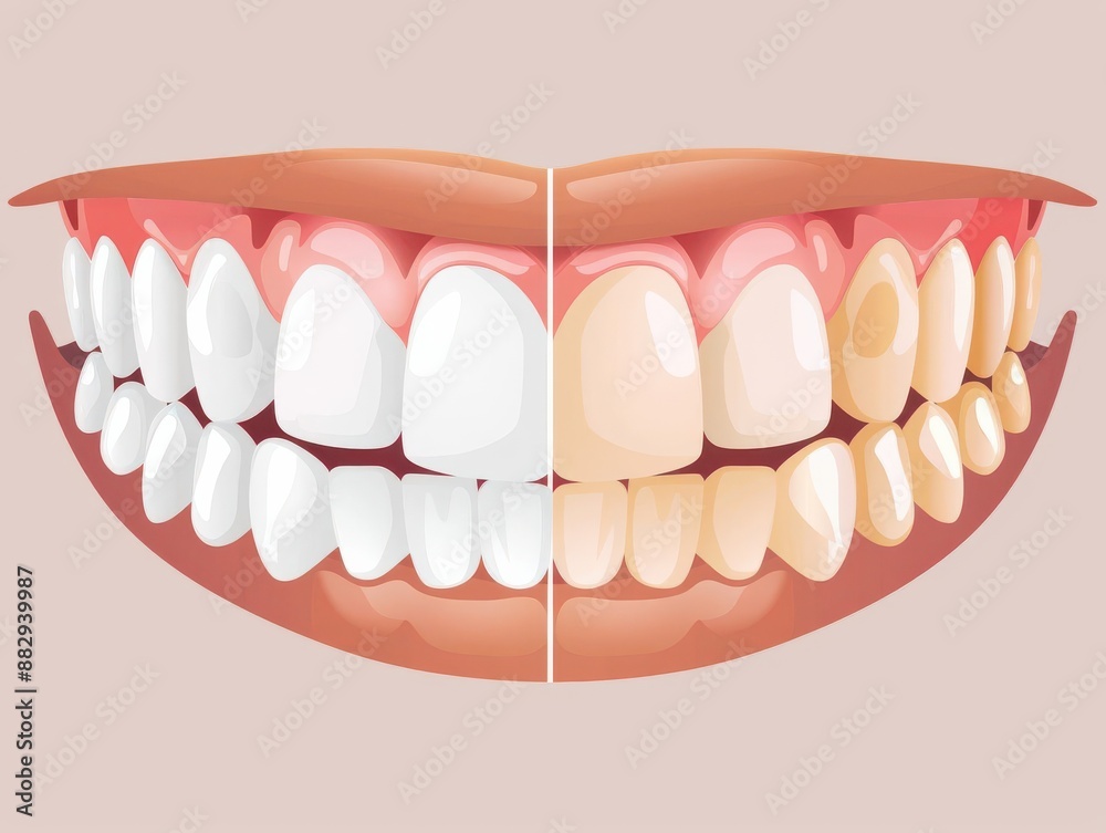 A highdetail, infographicstyle illustration of teeth whitening progress, highlighting the changes and benefits Infographic, illustration, clean lines, informative, visual impact A highdetail, infographicstyle illustration of teeth whitening progress, highlighting the changes and benefits Infographic, illustration, clean lines, informative, visual impact