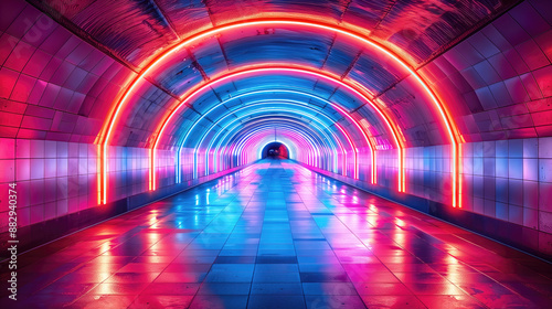 Abstract background neon li...