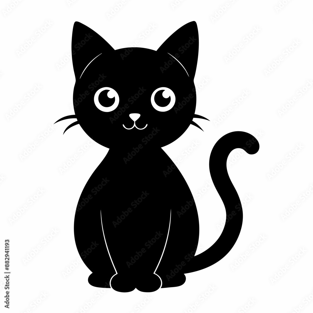 Obraz premium black cat cartoon