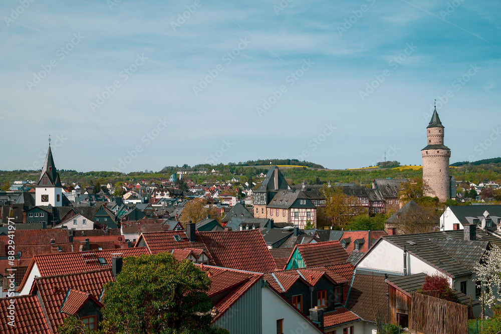 Panoramic view of the old town of Idstein in Germany. Panoramic view of the old town of Idstein in Germany.