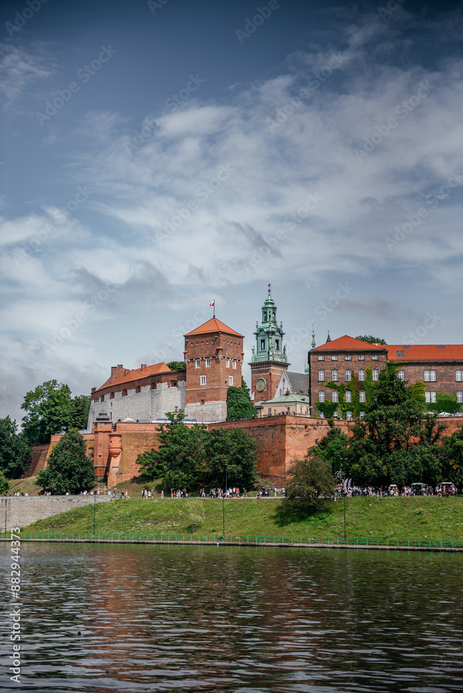 Historic Wawel Castle and Vistula River in Krakow Historic Wawel Castle and Vistula River in Krakow