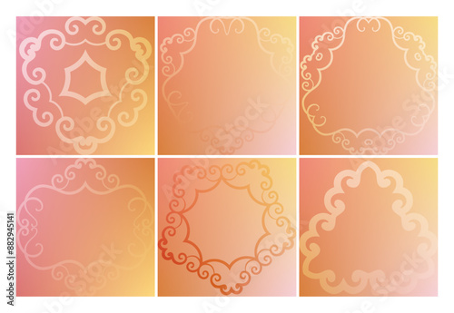 set of vector colorful gradient frames