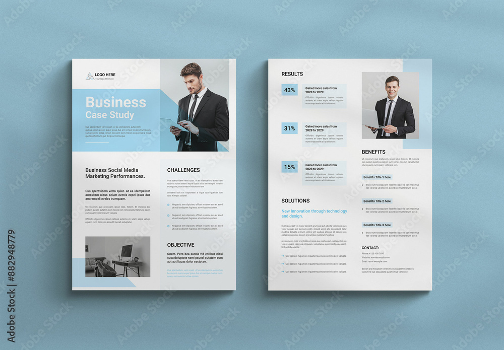 Business Case Study Flyer Layout Stock Template | Adobe Stock